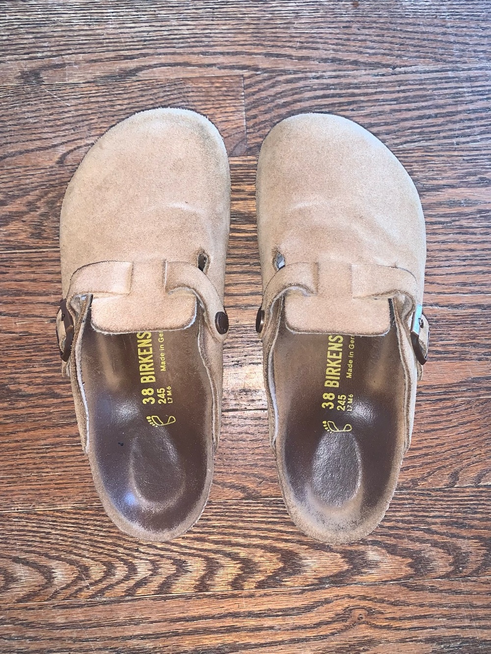 Birkenstock Boston Suede Clogs in Beige